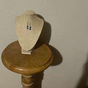 Dyed pearl earrings with sterling silver